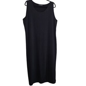 Travel Elements Black Midi Dress Women's Size XL Extra Large Tank Style Long